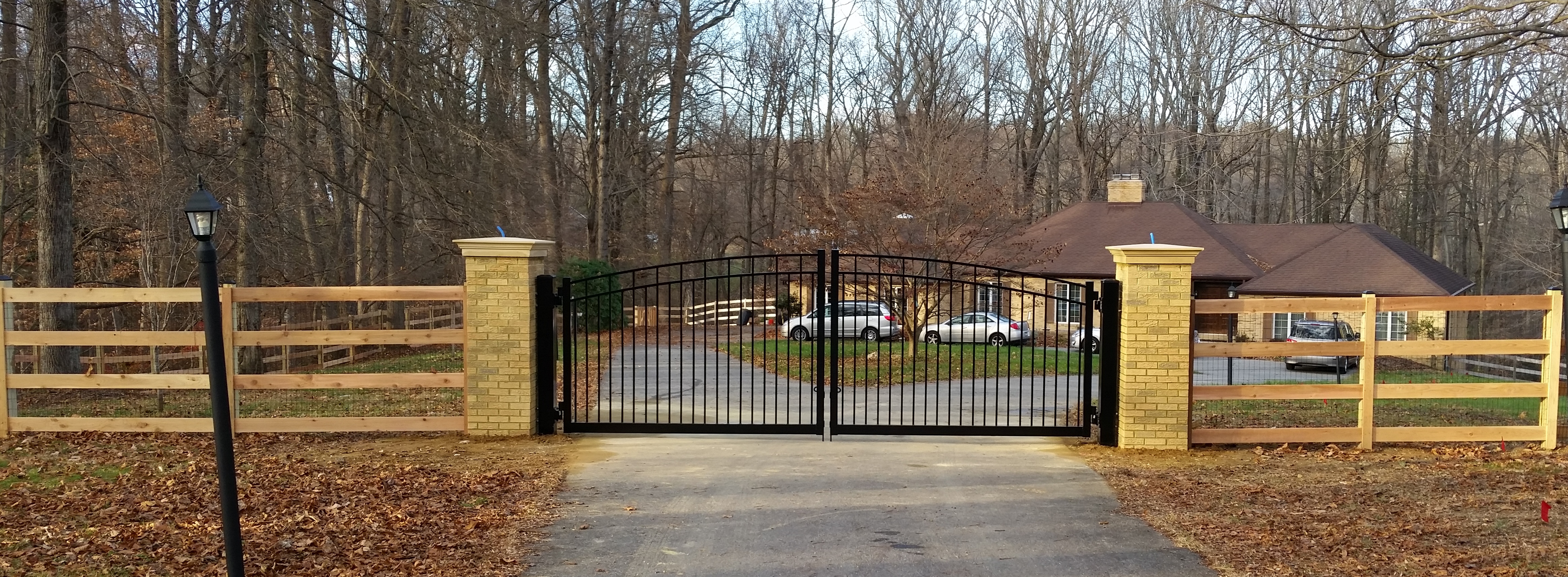 Black Aluminum Double Estate Gate