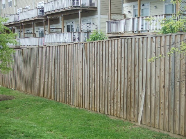 Warped Pressure Treated Fence