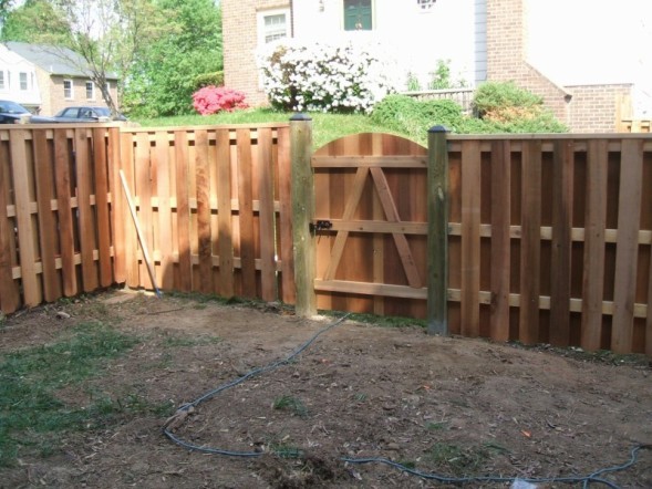 Gorgeous Cedar Privacy Fence with Attractive New Arch Top Gate
